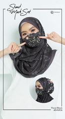[MASK] Innersejuk Reusable Tie Back Face Mask + Shawl Printed - Floral Range