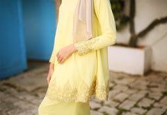 Innayah Flowy Kurong - Soft Yellow