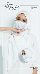[MASK] Innersejuk Reusable Tie Back Face Mask + Shawl Printed - Marble Range