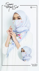[MASK] Innersejuk Reusable Tie Back Face Mask + Shawl Printed - Floral Range